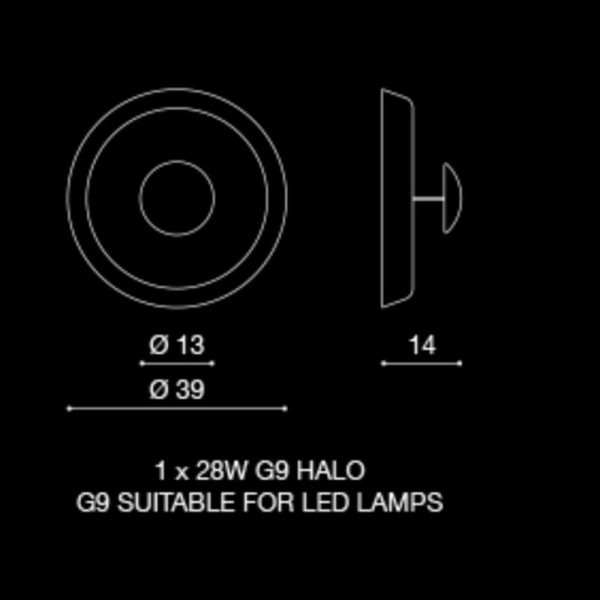 LIGHT4, Sieninis paviršinis šviestuvas G9 28W IP20