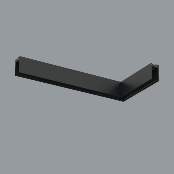 Bėginio apšvietimo sistemų priedai CLICK 48V, INSIGHT CORNER Surface-mounted L-Connector, wall/ceiling, right/left 48V/DC, RAL9005 Black