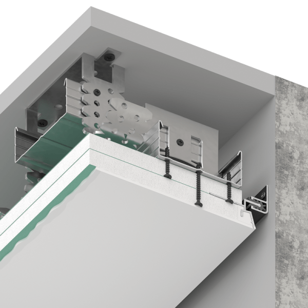 KRAAB SYSTEMS, Šešėlinis profilis luboms KRAAB GIPPS 2m ilgio su ir be damperio 1.17.3 / 1.17.1 Kraab systems