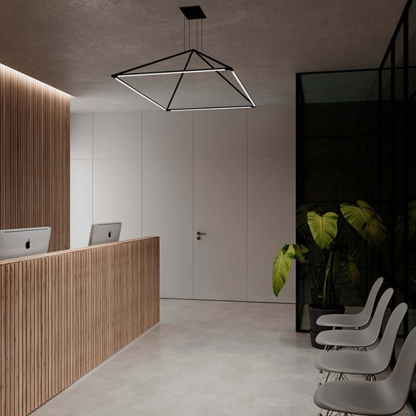 Pakabinami šviestuvai, Pakabinamas šviestuvas Tubs 900 mm LED 41 LED šiltai balta 3000K ON-OFF juoda 1791lm