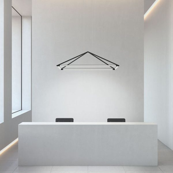 Pakabinami šviestuvai, Pakabinamas šviestuvas Tubs 1200mm LED 53.5 LED šiltai balta 3000K ON-OFF juoda 2196lm