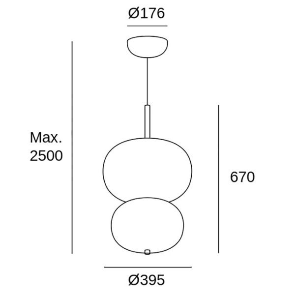 Pakabinami šviestuvai, Pakabinamas šviestuvas Ilargi Doble Lamp LED 40.6 LED warm-white 2700K 1-10V Madera Oscura 1833lm