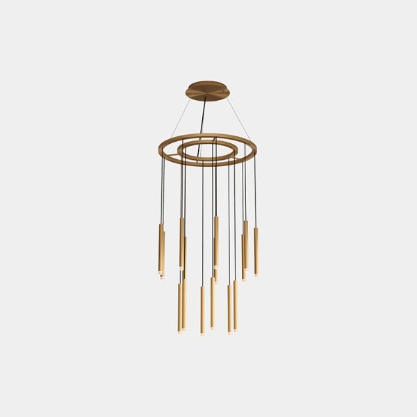 Pakabinami šviestuvai, Pakabinamas šviestuvas Candle 15 Bodies Chandelier LED 54.7 LED warm-white 2700K 0-10V Brass 2304lm