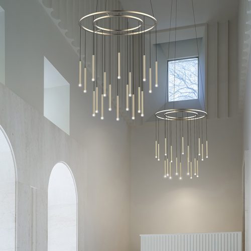 Pakabinami šviestuvai, Pakabinamas šviestuvas Candle 15 Bodies Chandelier LED 54.7 LED warm-white 2700K 0-10V Brass 2304lm