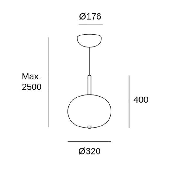 Pakabinami šviestuvai, Pakabinamas šviestuvas Ilargi Ø320 LED 18.9 LED warm-white 2700K PHASE CUT Madera Oscura 1054lm