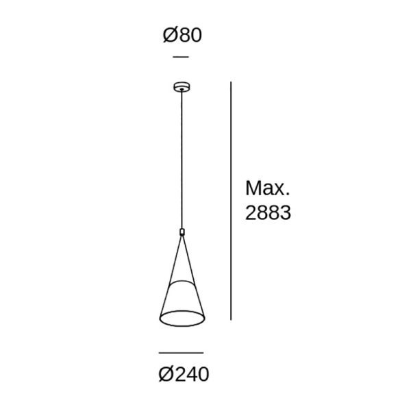Pakabinami šviestuvai, Pakabinamas šviestuvas Attic Conic Shape E27 15 White 916lm