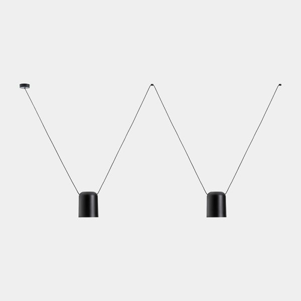 Pakabinami šviestuvai, Pakabinamas šviestuvas Attic Double Rectangular Shape E27 30 Black 1537lm
