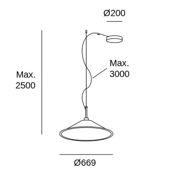 Pakabinami šviestuvai, Pakabinamas šviestuvas Shoemaker ø669mm LED 22.2 TW 2700-6500K DALI DT8 Black Gris Antracita 1088lm