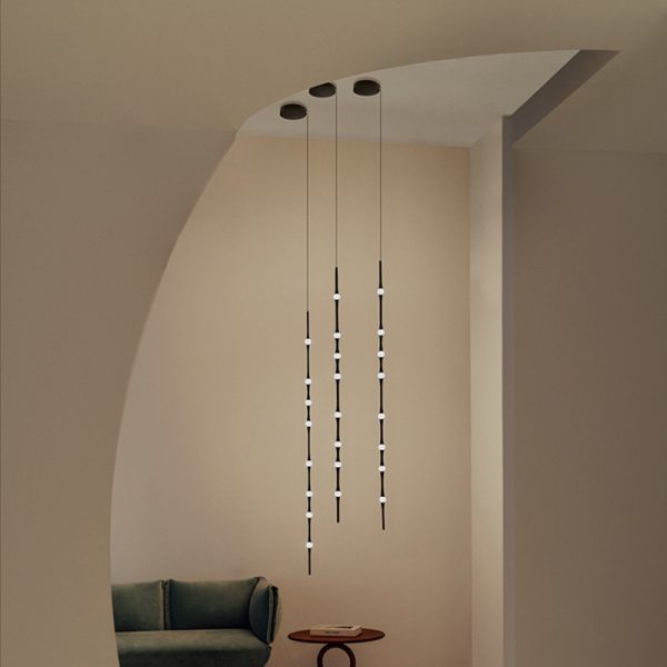 Pakabinami šviestuvai, Pakabinamas šviestuvas Dew Vertical 1700mm Surface LED 21.1 LED warm-white 2700K 0-10V Black 1383lm