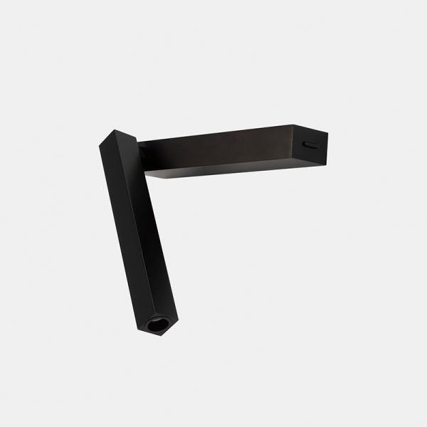 Sieniniai paviršiniai šviestuvai, Sieninis šviestuvas Hall Slim Reader LED 3.5 LED warm-white 2700K ON-OFF Black 150lm
