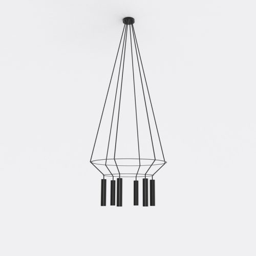 ROBIN lamps, Pakabinamas šviestuvas Rose chandelier circular 16 Juodai matinis ROBIN 3388 Robin
