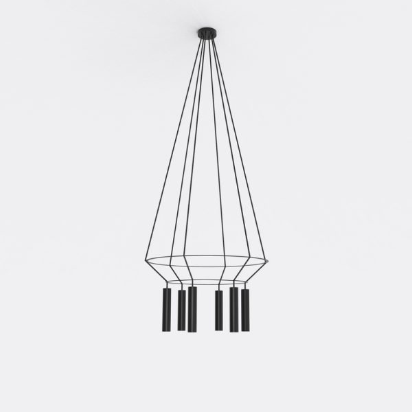 ROBIN lamps, Pakabinamas šviestuvas Rose chandelier circular 16 Juodai matinis ROBIN 3388 Robin