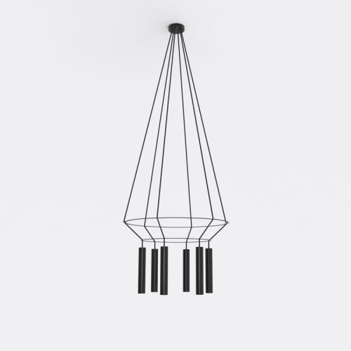ROBIN lamps, Pakabinamas šviestuvas Rose chandelier circular 25 Juodai matinis ROBIN 3395 Robin