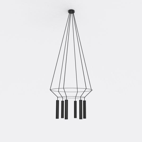 ROBIN lamps, Pakabinamas šviestuvas Rose chandelier circular 25 Juodai matinis ROBIN 3395 Robin