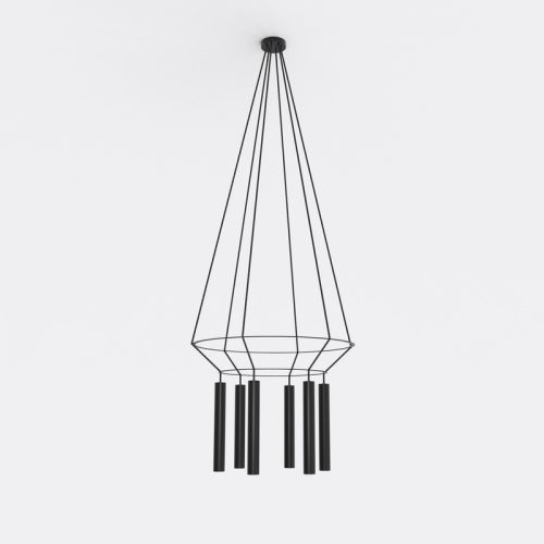 ROBIN lamps, Pakabinamas šviestuvas Rose chandelier circular 40 Juodai matinis ROBIN 3401 Robin