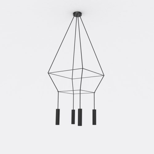 ROBIN lamps, Pakabinamas šviestuvas Rose chandelier square 16 Juodai matinis ROBIN 3326 Robin