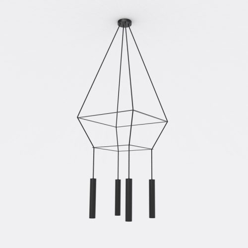 ROBIN lamps, Pakabinamas šviestuvas Rose chandelier square 25 Juodai matinis ROBIN 3333 Robin