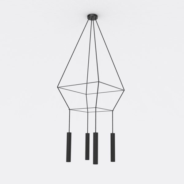 ROBIN lamps, Pakabinamas šviestuvas Rose chandelier square 25 Juodai matinis ROBIN 3333 Robin
