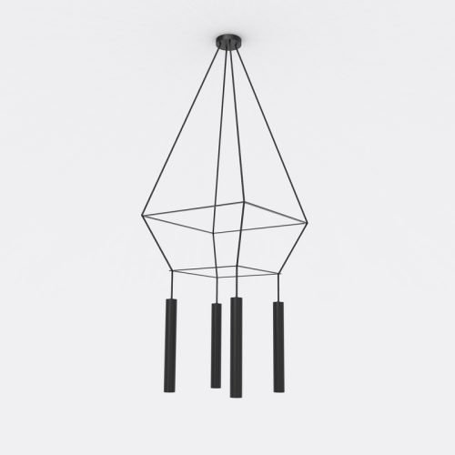 ROBIN lamps, Pakabinamas šviestuvas Rose chandelier square 40 Juodai matinis ROBIN 3340 Robin