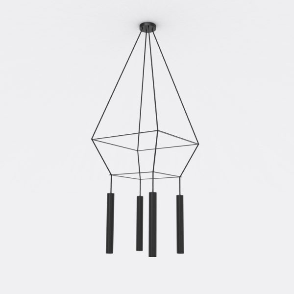ROBIN lamps, Pakabinamas šviestuvas Rose chandelier square 40 Juodai matinis ROBIN 3340 Robin