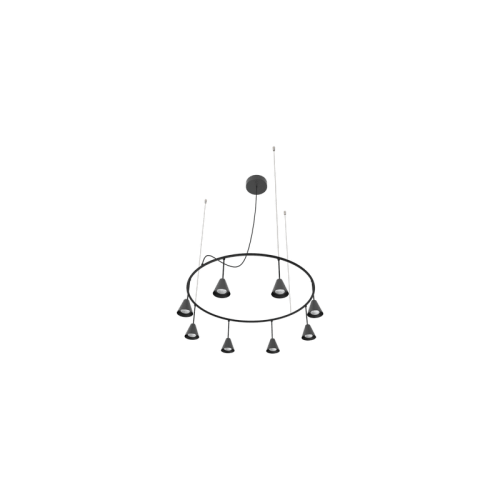 ROBIN lamps, Pakabinamas šviestuvas Rimini chandelier circular  27K dangle Juodai matinis ROBIN