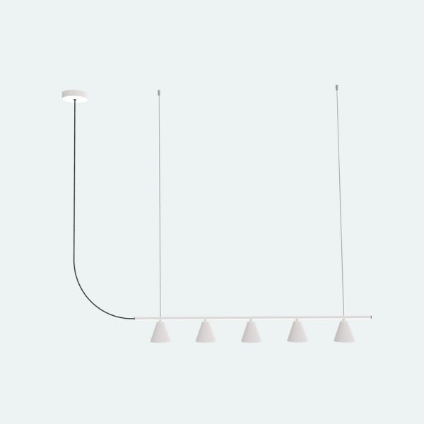 ROBIN lamps, Pakabinamas šviestuvas Rimini chandelier inear 27K Juodas arba baltas ROBIN