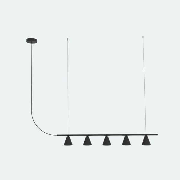 ROBIN lamps, Pakabinamas šviestuvas Rimini chandelier inear 27K Juodas arba baltas ROBIN