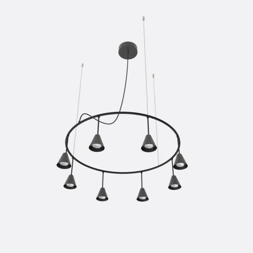 ROBIN lamps, Pakabinamas šviestuvas Rimini chandelier circular dangle Juodas arba baltas ROBIN