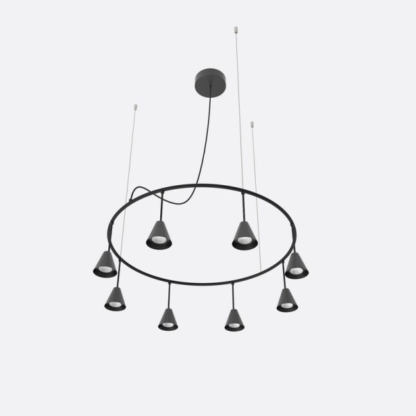 ROBIN lamps, Pakabinamas šviestuvas Rimini chandelier circular dangle Juodas arba baltas ROBIN
