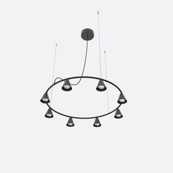 ROBIN lamps, Pakabinamas šviestuvas Rimini chandelier circular fixed Juodai matinis ROBIN 2992 Robin
