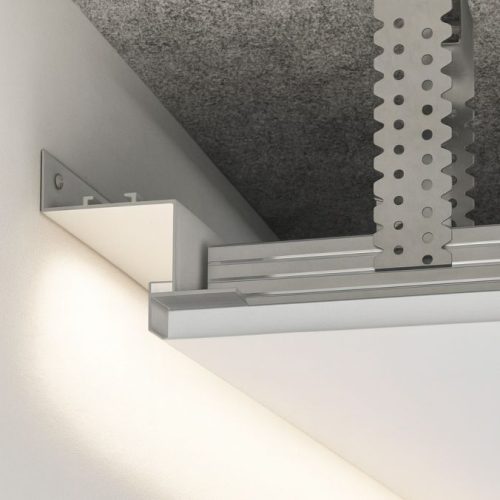 LED profiliai, Šešėlinis gipskartoninų lubų baltas profilis su LED apšvietimu 40x50 mm