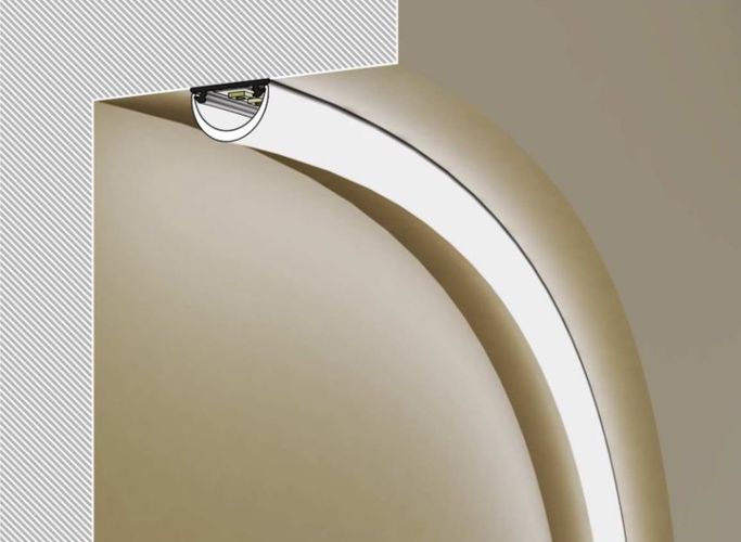 display (5) TOPMET, Lankstus LED juostos profilis ARC12 anoduotas TOPMET