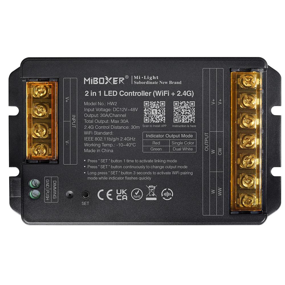 876354 Miboxer, HW2 2in1 didelės srovės LED valdiklis (WiFi+2.4G), max 30A
