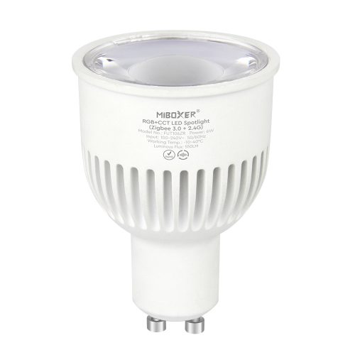 Išmanios lemputės Zigbee/Z-Wave/WIfi/Bluetooth, FUT106ZR 6W GU10 RGB+CCT LED spotlight (Zigbee 3.0+2.4G)