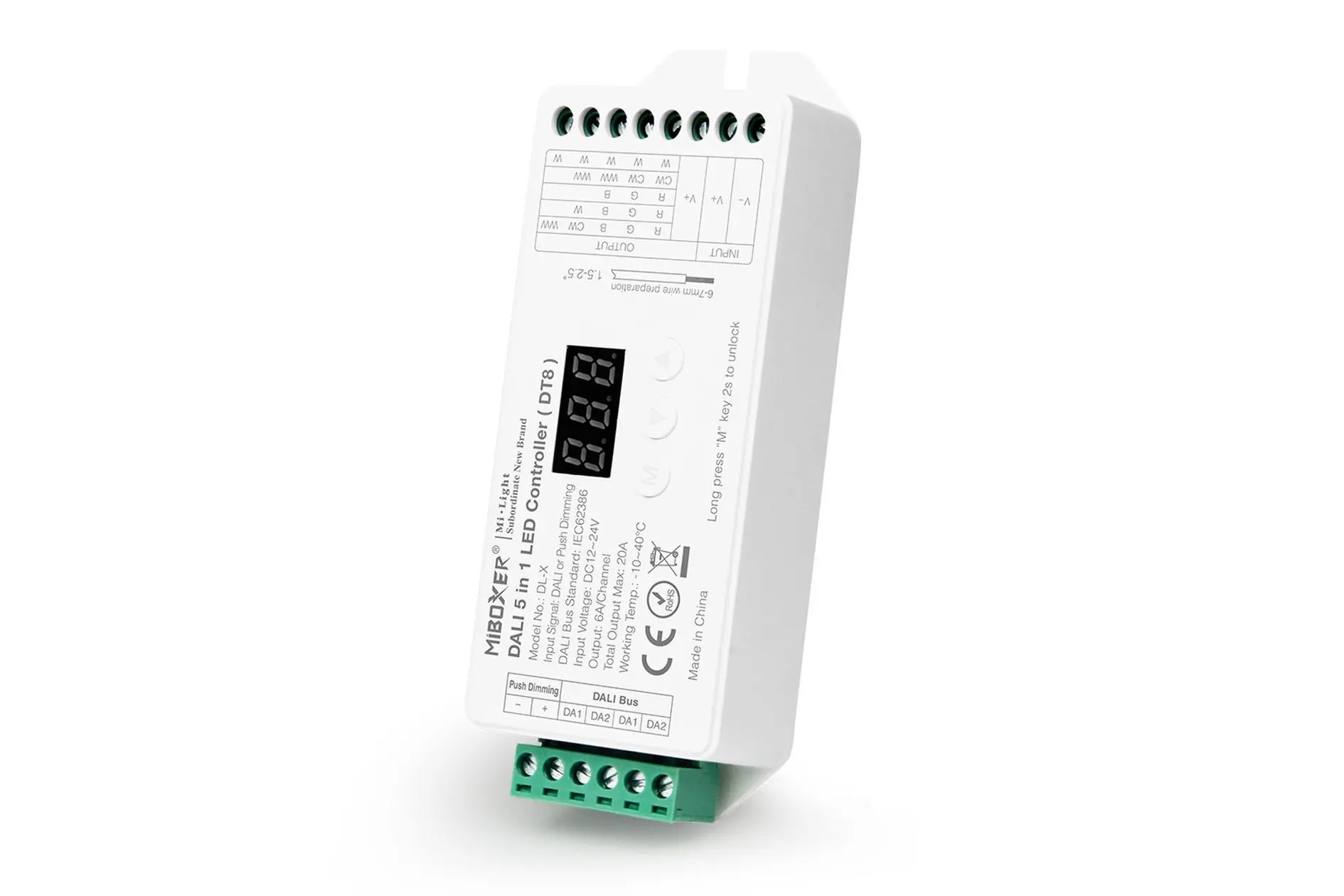 DL-X Miboxer, 5in1 DALI 12/24V 20A Milight DL-X valdiklis (DT8)