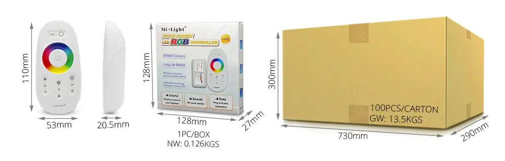 FUT025-EN_04 Miboxer, Valdymo rinkinys Nuotolinis + Kontroleris RGB 12-24VDC 10A FUT025