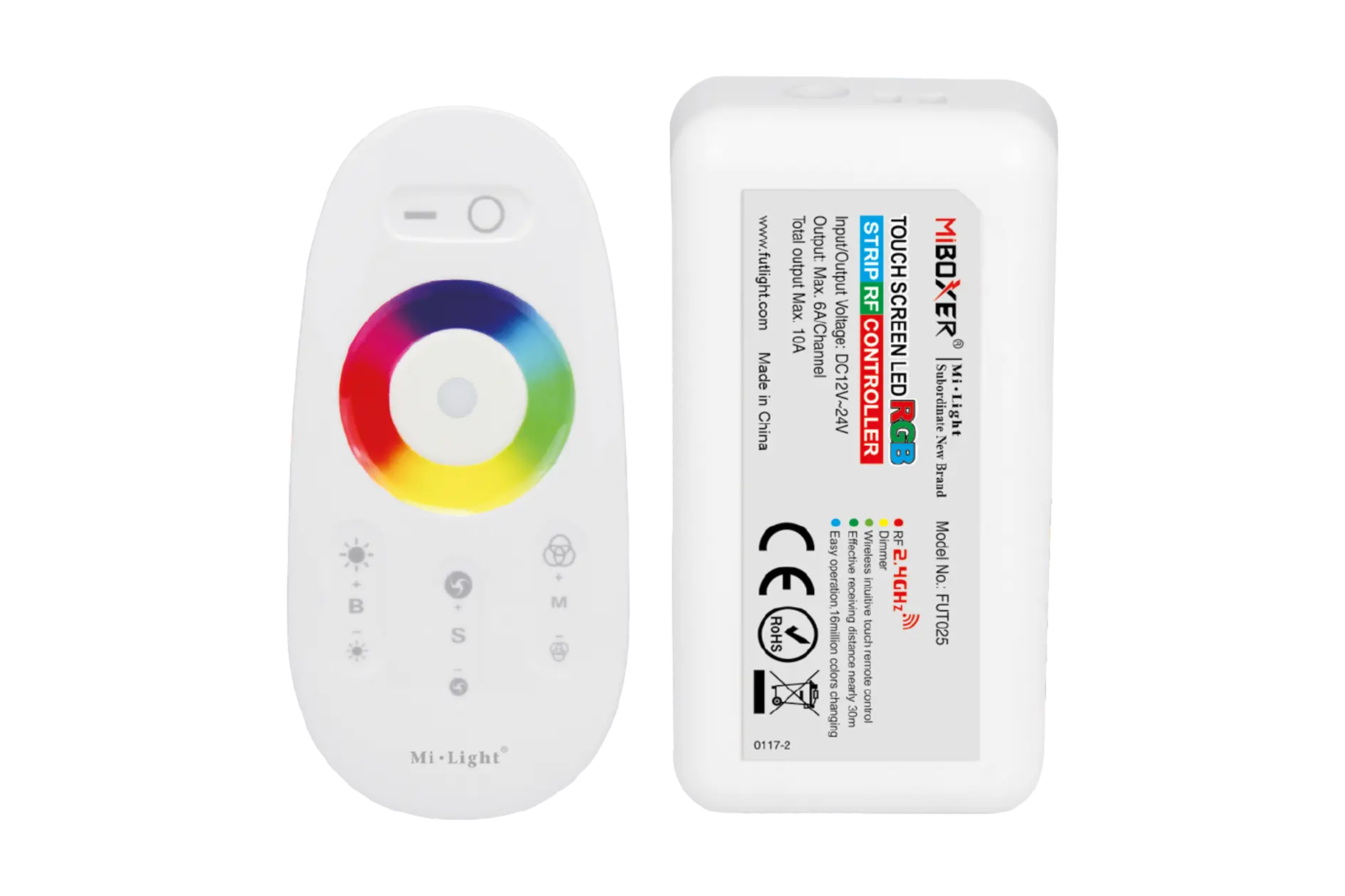 FUT025 Miboxer, Valdymo rinkinys Nuotolinis + Kontroleris RGB 12-24VDC 10A FUT025