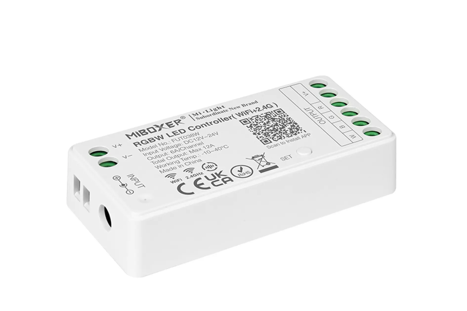 FUT038W Miboxer, LED kontroleris RGBW 12V-24VDC 12A WiFi FUT038W