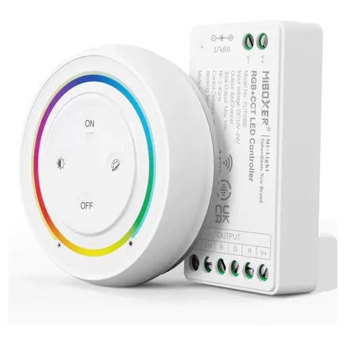 Miboxer, Valdymo rinkinys Nuotolinio valdymo pultas + Reguliatorius RGB+CCT 12-24VDC 12A FUT039SA