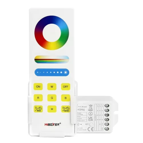 Miboxer, Valdymo rinkinys Nuotolinis + Kontroleris 3v1 RGB/RGBW/RGBCCT 12-24VDC 15A FUT043A+