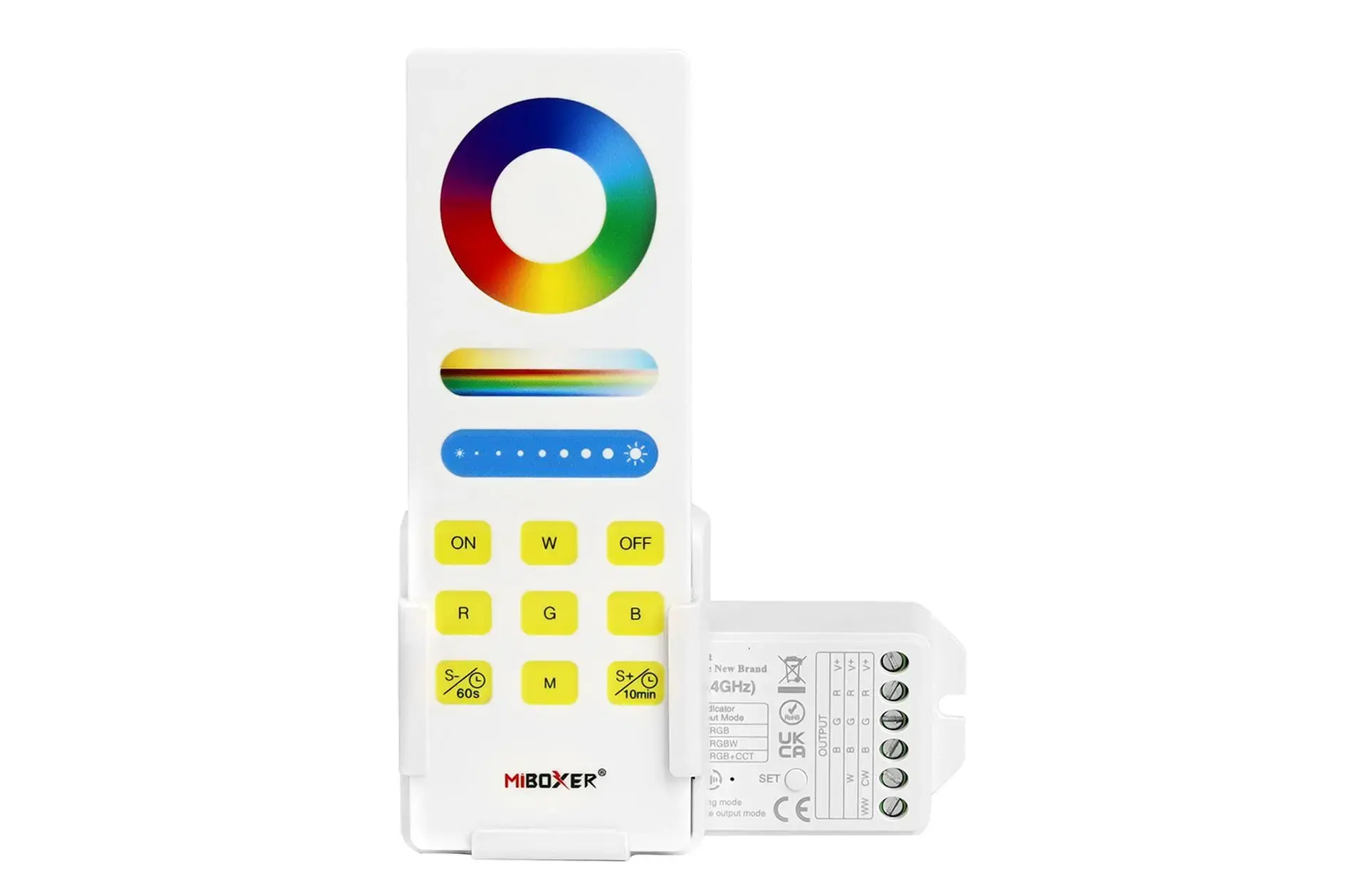 FUT043A Miboxer, Valdymo rinkinys Nuotolinis + Kontroleris 3v1 RGB/RGBW/RGBCCT 12-24VDC 15A FUT043A+