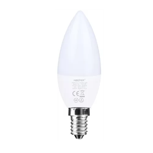 Standartines lemputės, LED lemputė E14 4W RGB+CCT 230V žvakė FUT108