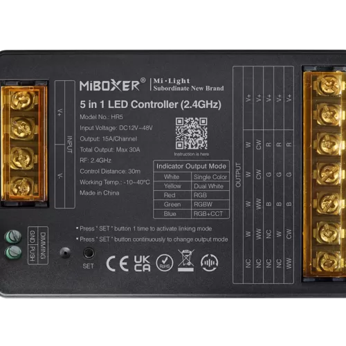 Miboxer, Valdiklis 5in1 RGB+CCT 12-48V 30A 2.4G HR5