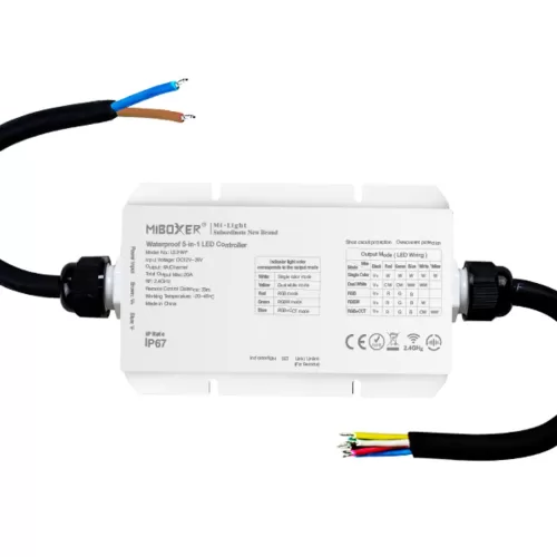 Miboxer, Vandeniui atsparus LED valdiklis RGB+CCT 12-48VDC 5vnt1 LS2-WP