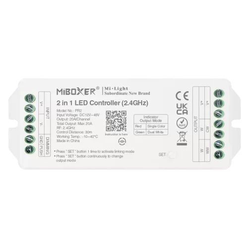 Miboxer, Valdytojas 2 in 1 MONO/CCT, dimmeris 12-48V 20A PR2