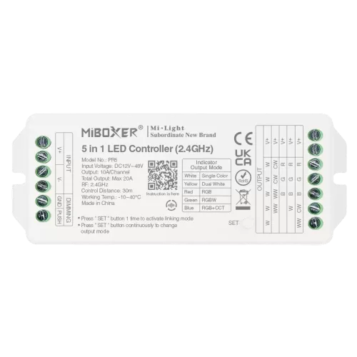 Miboxer, Valdiklis 5in1 RGB+CCT 12-48V 20A 2.4G PR5