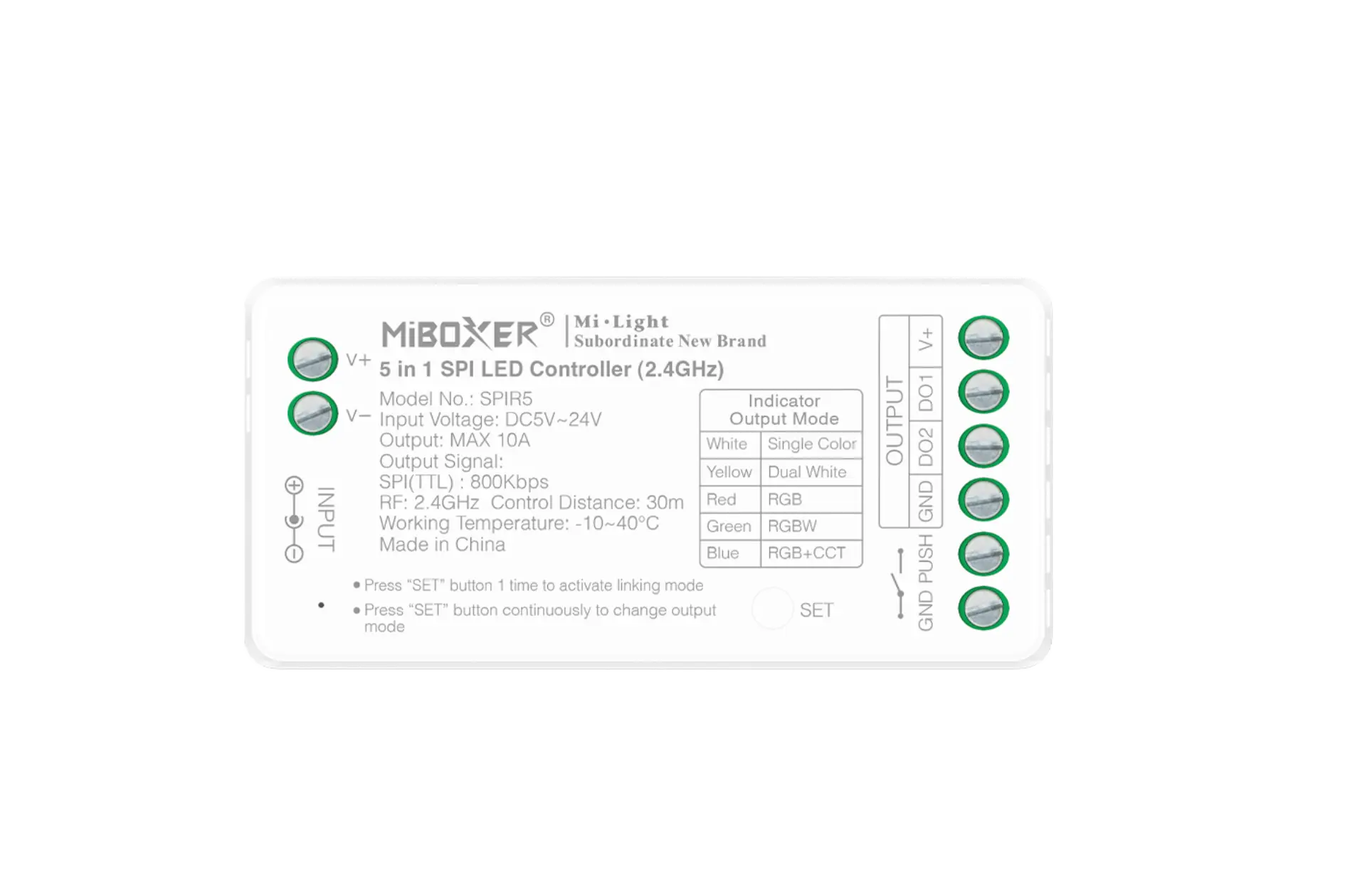 SPIR5 Miboxer, Kontroleris SPI 5-24V MONO/CCT/RGB/RGBW/RGB+CCT SPIR5