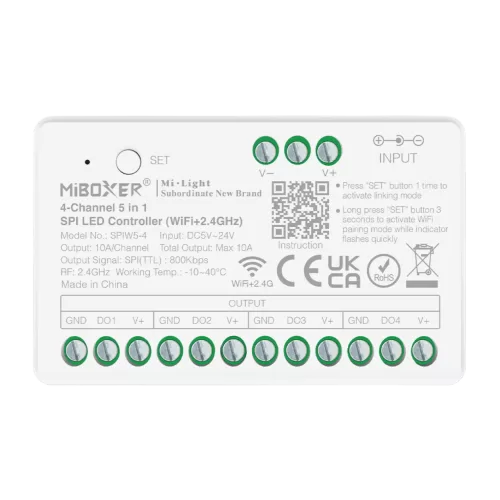 Miboxer, 5in1 RGB+CCT SPI LED valdiklis WiFi+2.4G SPIW5-4