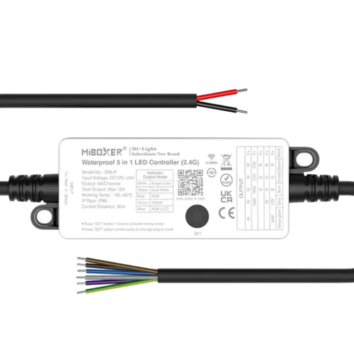 Miboxer, LED valdiklis 5in1 IP66 RGB+CCT 12–24VDC 12A SR5-P