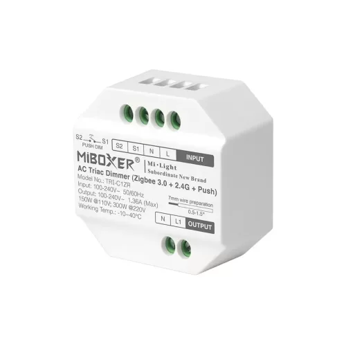 Miboxer, TRIAC regulatorius 100-240V AC 1.36A Zigbee 3.0/2.4G/Push TRI-C1ZR